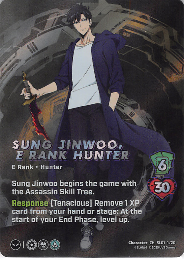 Solo Leveling Trading Card - SL01 1/20 CH UniVersus (FOIL) Sung Jinwoo E Rank Hunter (Sung Jinwoo) - Cherden's Doujinshi Shop - 1