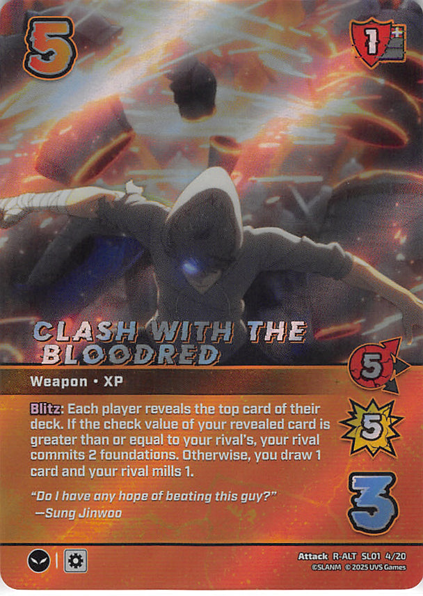 Solo Leveling Trading Card - SL01 4/20 R-ALT UniVersus (FOIL) Clash with the Bloodred (Sung Jinwoo) - Cherden's Doujinshi Shop - 1