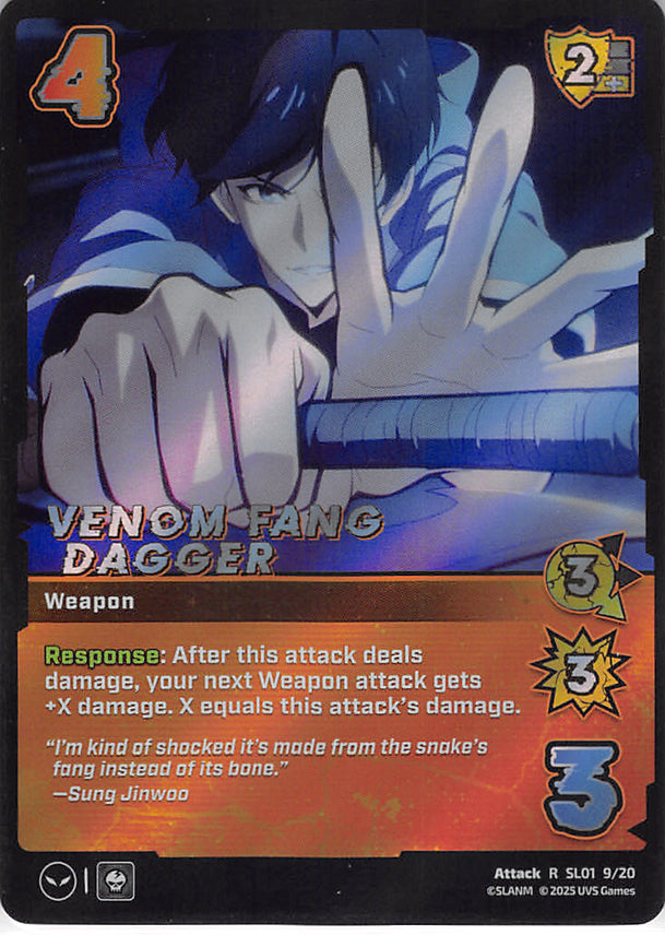 Solo Leveling Trading Card - SL01 9/20 R UniVersus (FOIL) Venom Fang Dagger (Sung Jinwoo) - Cherden's Doujinshi Shop - 1