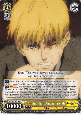 Attack on Titan Trading Card - AOT/SX04-014 U Weiss Schwarz Armin: Fight Among Friends (Armin) - Cherden's Doujinshi Shop - 1