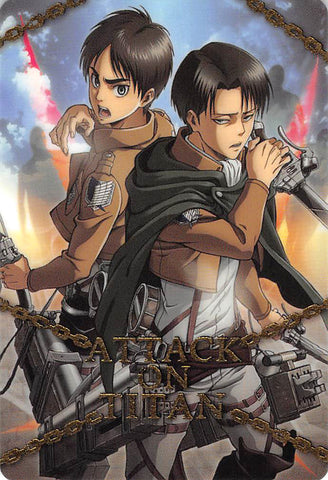 Attack on Titan Trading Card - Wafer Angriff.1 Special Card 22: Attack on Titan (FOIL) (Levi x Eren) - Cherden's Doujinshi Shop - 1