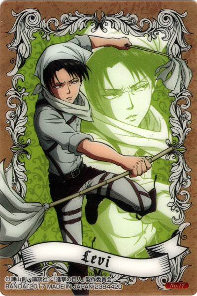 Attack on Titan Trading Card - Wafers (2384420): No.17 Normal Wafers Levi  (Cleaning Outfit) (Levi Ackerman / Levi Ackermann / Levi)