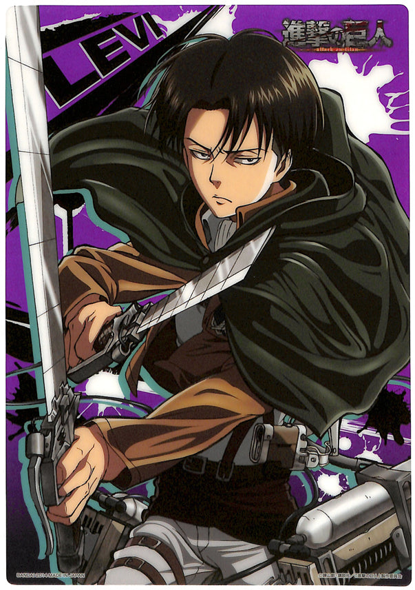 Attack on Titan Clear Plate - Jumbo Carddass Visual Art Bromide 3 Type 4 Levi Ackerman (Levi) - Cherden's Doujinshi Shop - 1