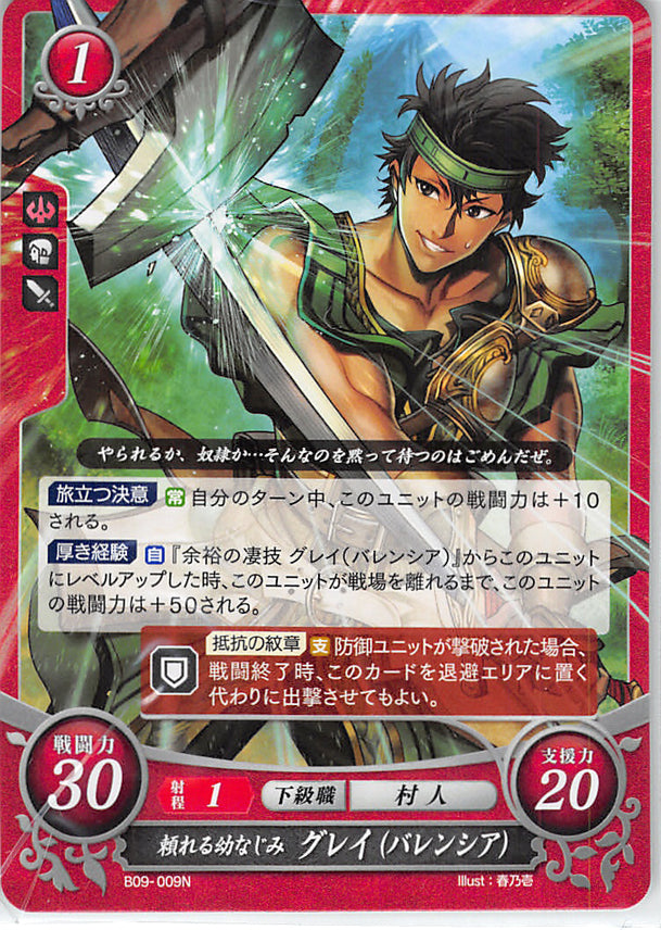 Fire Emblem 0 (Cipher) Trading Card - B09-009N Dependable Childhood Pal Gray (Valentia) (Gray) - Cherden's Doujinshi Shop - 1