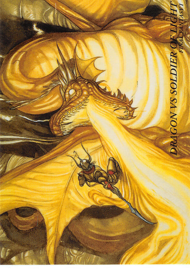 Final Fantasy Art Museum Trading Card - #004 Normal Art Museum Dragon vs Soldier of Light (Final Fantasy I) (Warrior of Light) - Cherden's Doujinshi Shop - 1
