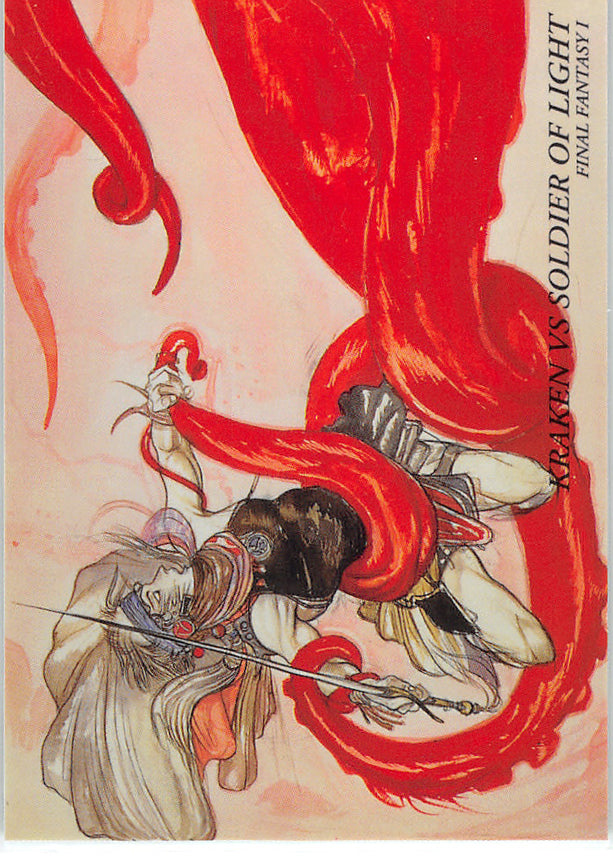 Final Fantasy Art Museum Trading Card - #007 Normal Art Museum Kraken vs Soldier of Light (Final Fantasy I) (Warrior of Light) - Cherden's Doujinshi Shop - 1