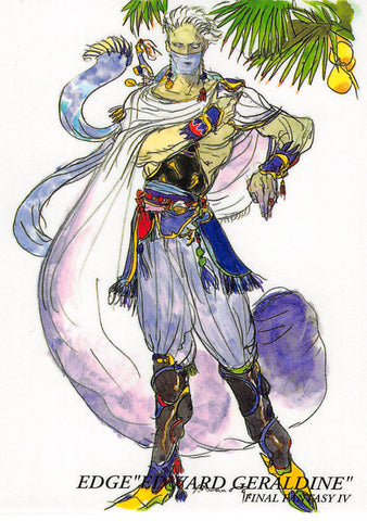 Final Fantasy Art Museum Trading Card - #036 Normal Art Museum Edge Edward Geraldine (Final Fantasy IV) (Edge) - Cherden's Doujinshi Shop - 1