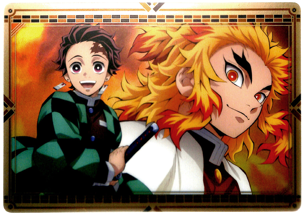 Demon Slayer Pencil Board - Ichiban Kuji Kimetsu no Yaiba 4 H Prize Metallic Art Panel 5 Tanjiro Kamado and Kyojuro Rengoku (Tanjiro Kamado) - Cherden's Doujinshi Shop - 1