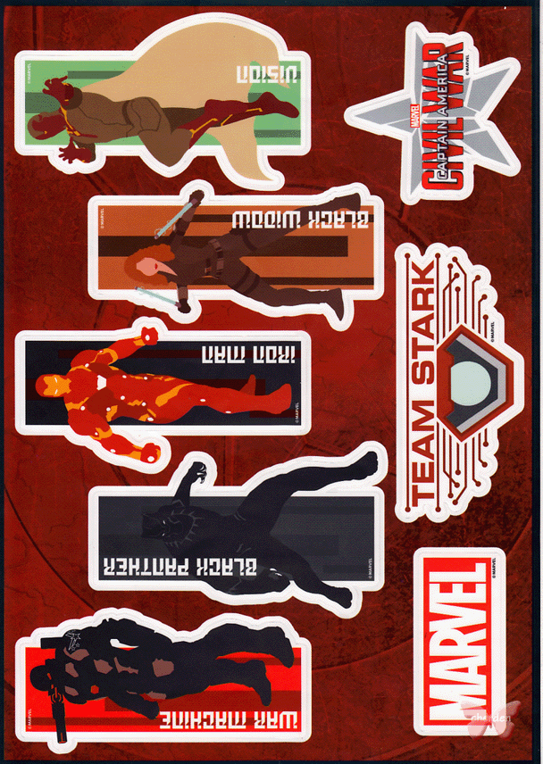 Marvel Universe Sticker - Marvel Captain America Civil War Happy Kuji Sticker Sheet H Prize Type 01 (Iron Man) - Cherden's Doujinshi Shop - 1