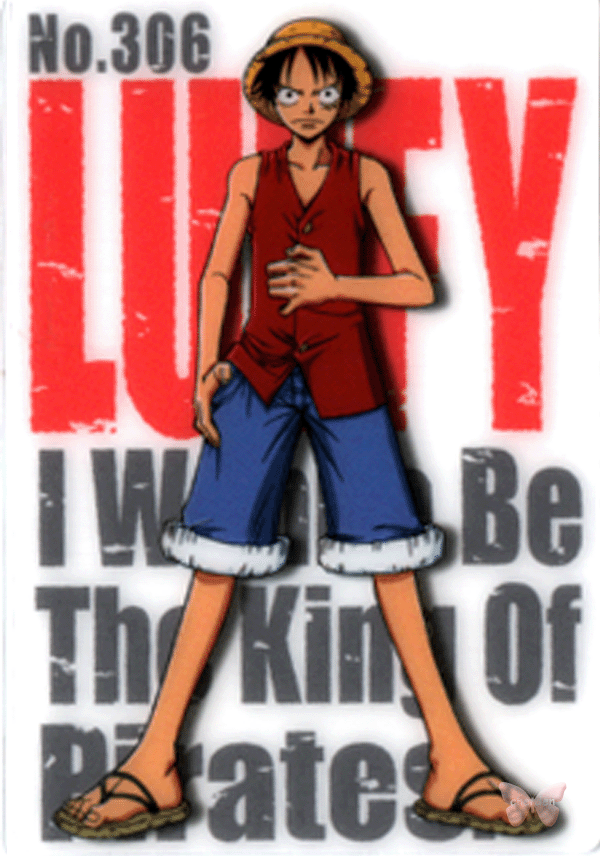 One Piece Trading Card - King of Pirates Gummy Card Part 3 (Defying Justice Edition): 306 Luffy (Luffy) - Cherden's Doujinshi Shop - 1