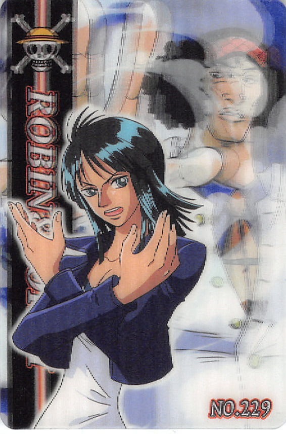One Piece Trading Card - No.229 Lenticular Gumi New King of Pirates Gummy Card Part 8: Robin & Aokiji (Aokiji) - Cherden's Doujinshi Shop - 1