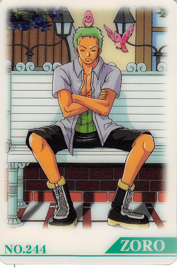 One Piece Trading Card - No.244 Normal Gumi New King of Pirates Gummy Card Part 8: Zoro (Roronoa Zoro) - Cherden's Doujinshi Shop - 1
