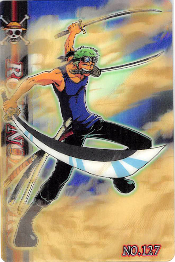 One Piece Trading Card - New King of Pirates Gumi Part 4: No. 127 Roronoa. Zoro (Lenticular) Bandai (Zoro) - Cherden's Doujinshi Shop - 1