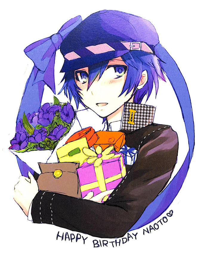 Persona 4 Picture - MEGANE81 Happy Birthday Naoto Die Cut Art Card (Naoto Shirogane) - Cherden's Doujinshi Shop - 1