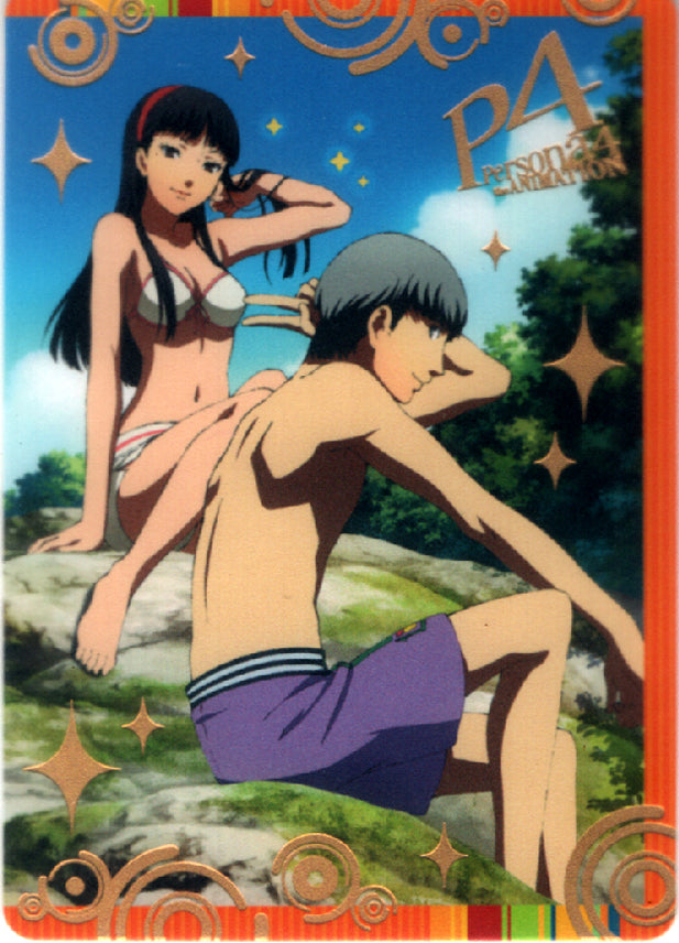 Shin Megami Tensei: Persona 4 Trading Card - SP 09 (Gold Foil) (Hero x Yukiko) - Cherden's Doujinshi Shop - 1