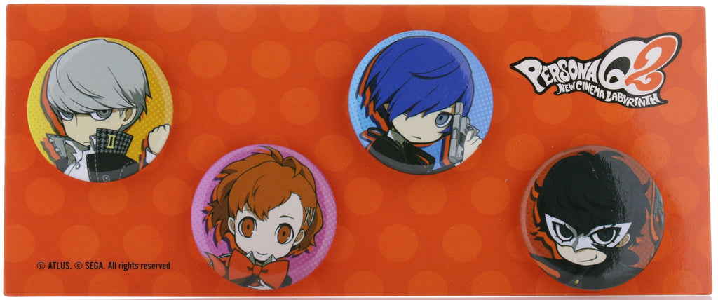 Persona Q2: New Cinema Labyrinth Pin - Persona Q2: New Cinema of the Labyrinth Showtime Premium Edition Promo 4 Can Badge Set (Yu Narukami) - Cherden's Doujinshi Shop - 1