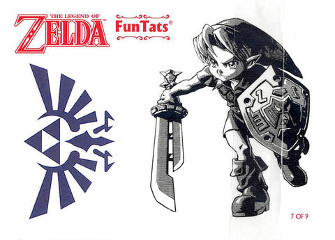 Legend of Zelda Tattoo - FunTats Tattoo 7 of 9 Link and Hyrule Crest (Link) - Cherden's Doujinshi Shop - 1