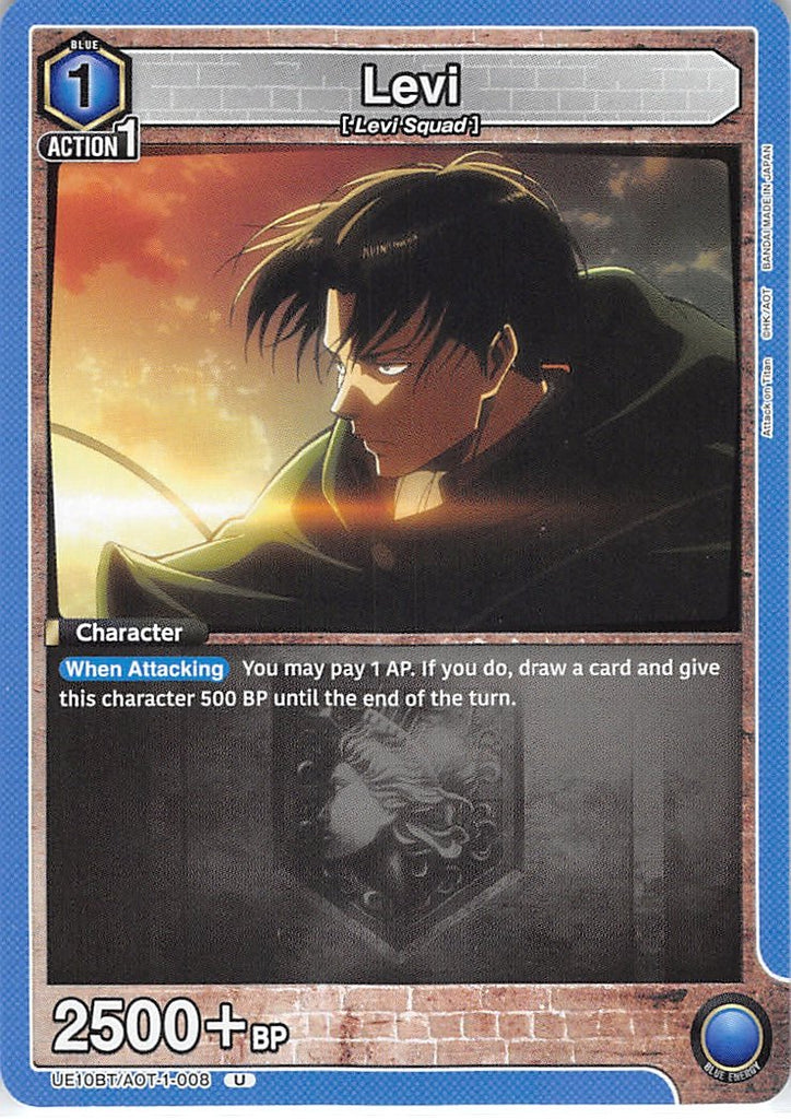 Attack on Titan Trading Card - UE10BT/AOT-1-008 U Union Arena Levi (Levi) - Cherden's Doujinshi Shop - 1