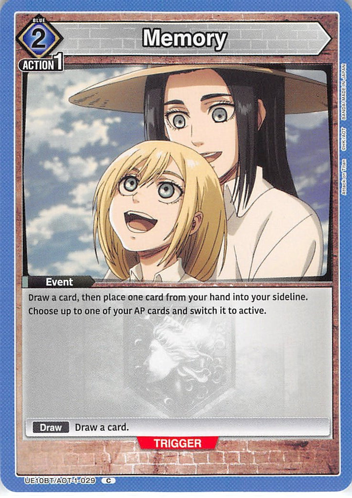 Attack on Titan Trading Card - UE10BT/AOT-1-029 C Union Arena Memory (Christa Lenz) - Cherden's Doujinshi Shop - 1