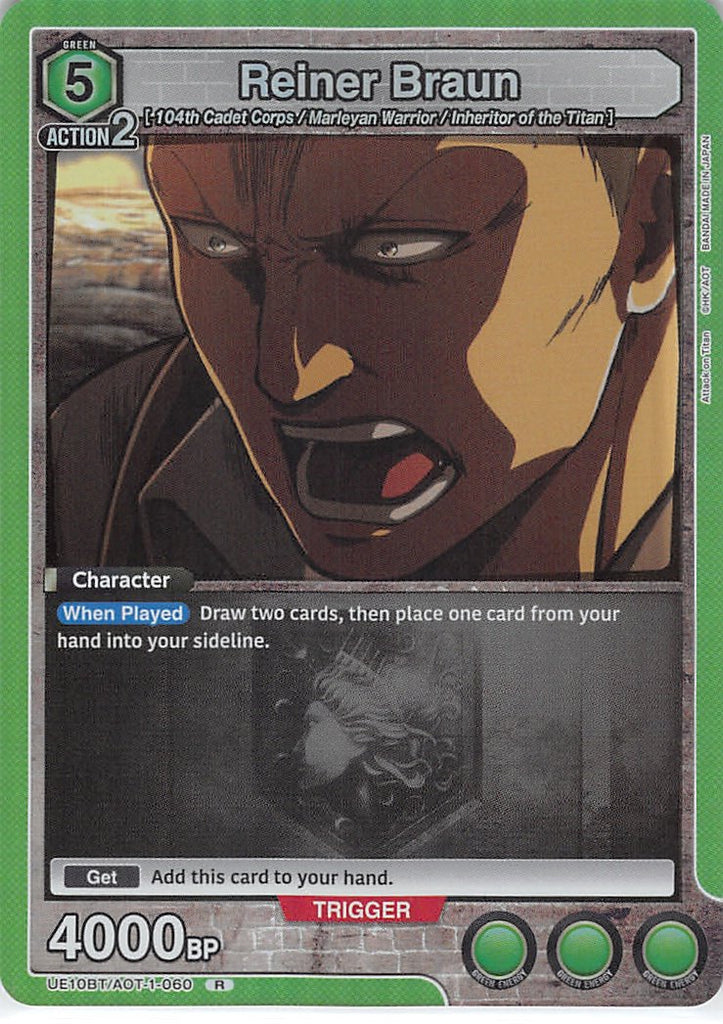 Attack on Titan Trading Card - UE10BT/AOT-1-060 R Union Arena (FOIL) Reiner Braun (Reiner Braun) - Cherden's Doujinshi Shop - 1