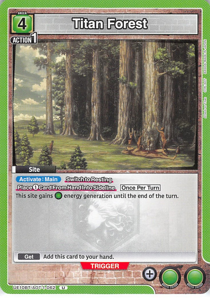 Attack on Titan Trading Card - UE10BT/AOT-1-062 U Union Arena Titan Forest (Titan Forest) - Cherden's Doujinshi Shop - 1