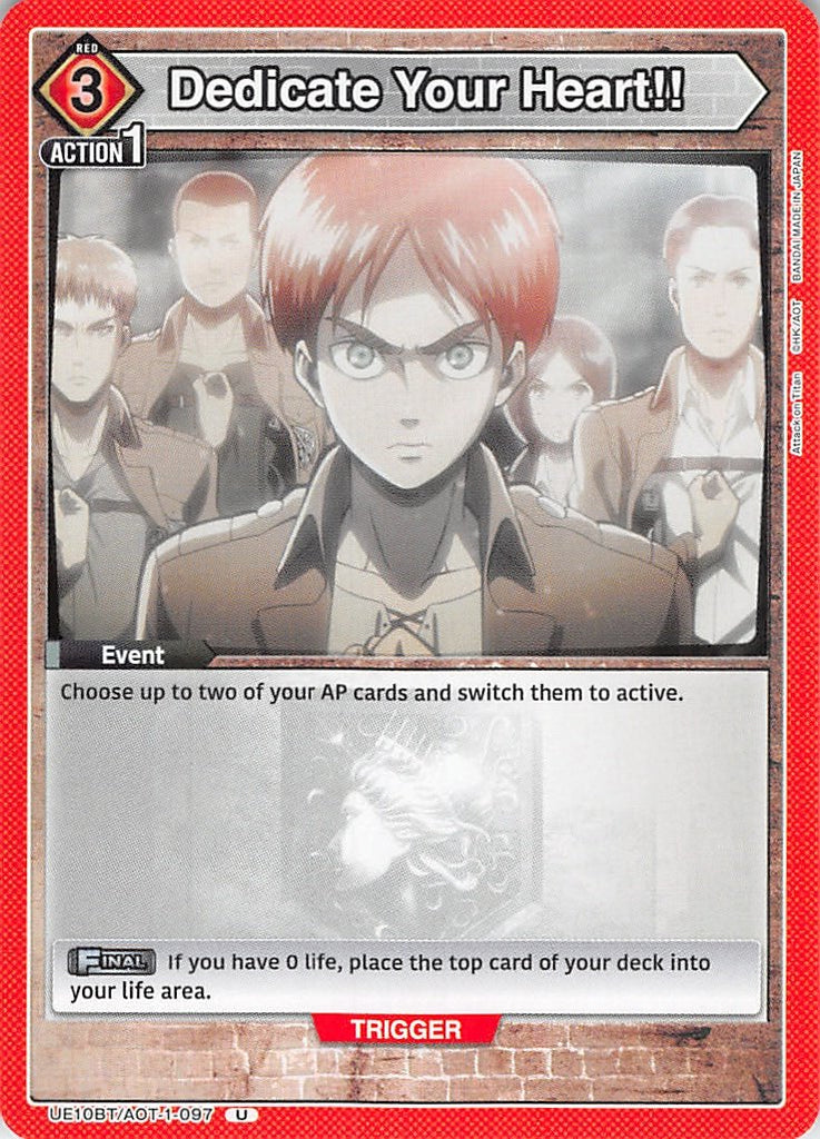 Attack on Titan Trading Card - UE10BT/AOT-1-097 U Union Arena Dedicate Your Heart!! (Eren) - Cherden's Doujinshi Shop - 1