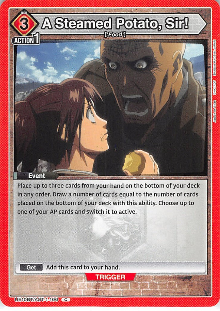Attack on Titan Trading Card - UE10BT/AOT-1-100 C Union Arena A Steamed Potato Sir! (Sasha) - Cherden's Doujinshi Shop - 1