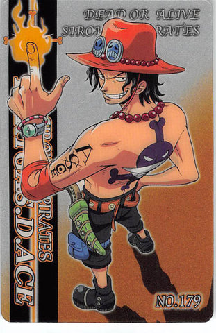 One Piece Trading Card - No.179 FOIL Gumi New King of Pirates Gummy Card Part 6: Portgas. D. Ace (Portgas D. Ace) - Cherden's Doujinshi Shop - 1