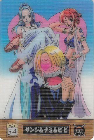 One Piece Trading Card - No.54 Lenticular Gumi New King of Pirates Gummy Card Part 1: Sanji & Nami & Vivi (Sanji) - Cherden's Doujinshi Shop - 1