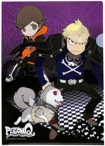 Persona Q: Shadow of Labyrinth Clear File - ebten Promo Persona Q Shadow of the Labyrinth A4 Clear File Ken Amada Kanji Tatsumi Koromaru Akihiko Sanada and Shinjiro Aragaki (Ken Amada) - Cherden's Doujinshi Shop - 1