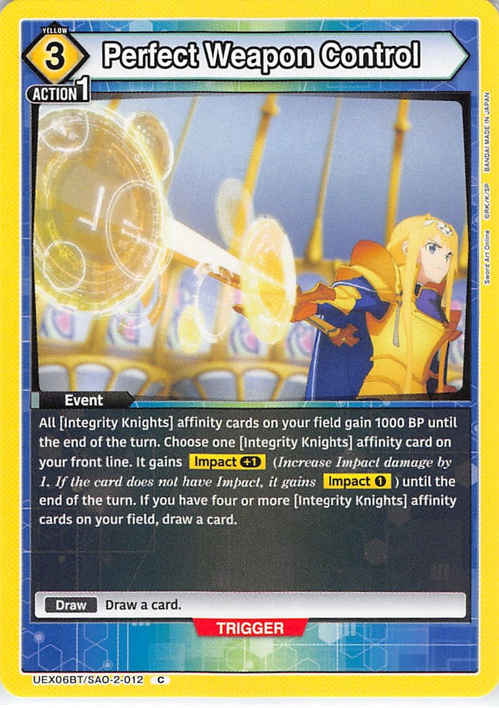 Sword Art Online Trading Card - UEX06BT/SAO-2-012 C Union Arena Perfect Weapon Control (Alice Zuberg) - Cherden's Doujinshi Shop - 1