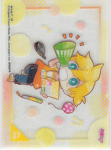 Vocaloid Trading Card - No.28 (HOLO) Clear Card Collection Len Kagamine (Kira Kira Collection 1) (Len Kagamine) - Cherden's Doujinshi Shop - 1