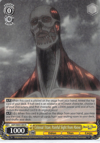 Attack on Titan Trading Card - AOT/SX04-004 R Weiss Schwarz (HOLO) Colossal Titan: Painful Sight from Above (Colossal Titan) - Cherden's Doujinshi Shop - 1