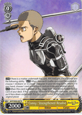 Attack on Titan Trading Card - AOT/SX04-007 R Weiss Schwarz (HOLO) Conny: Strengthened Resolve (Conny Springer) - Cherden's Doujinshi Shop - 1
