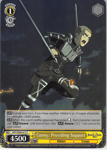 Attack on Titan Trading Card - AOT/SX04-017 C Weiss Schwarz Conny: Providing Support (Conny Springer) - Cherden's Doujinshi Shop - 1