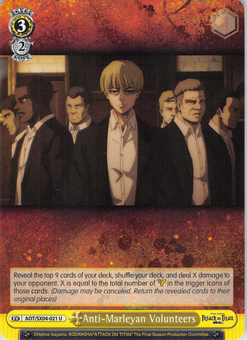 Attack on Titan Trading Card - AOT/SX04-021 U Weiss Schwarz Anti-Marleyan Volunteers (Yelena) - Cherden's Doujinshi Shop - 1