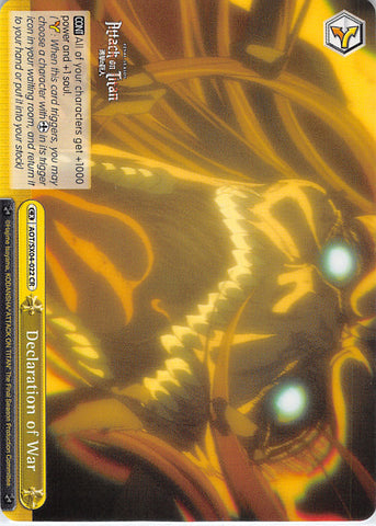 Attack on Titan Trading Card - AOT/SX04-022 CR Weiss Schwarz Declaration of War (Titan Eren) - Cherden's Doujinshi Shop - 1