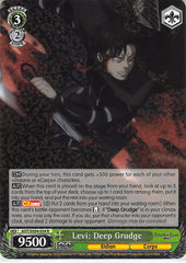 Attack on Titan Trading Card - AOT/SX04-034 R Weiss Schwarz (HOLO) Levi: Deep Grudge (Levi) - Cherden's Doujinshi Shop - 1