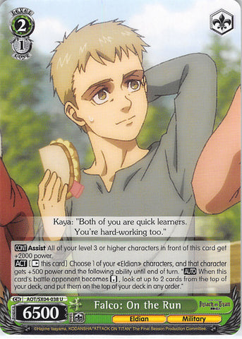 Attack on Titan Trading Card - AOT/SX04-038 U Weiss Schwarz Falco: On the Run (Falco Grice) - Cherden's Doujinshi Shop - 1