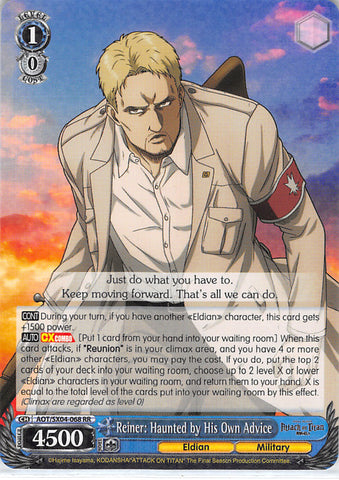 Attack on Titan Trading Card - AOT/SX04-068 RR Weiss Schwarz (HOLO) Reiner: Haunted by His Own Advice (Reiner Braun) - Cherden's Doujinshi Shop - 1