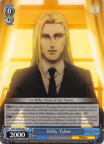 Attack on Titan Trading Card - AOT/SX04-081 C Weiss Schwarz Willy Tybur (Willy Tybur) - Cherden's Doujinshi Shop - 1