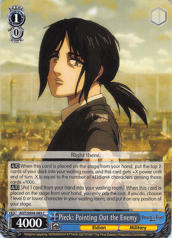 Attack on Titan Trading Card - AOT/SX04-085 C Weiss Schwarz Pieck: Pointing Out the Enemy (Pieck) - Cherden's Doujinshi Shop - 1