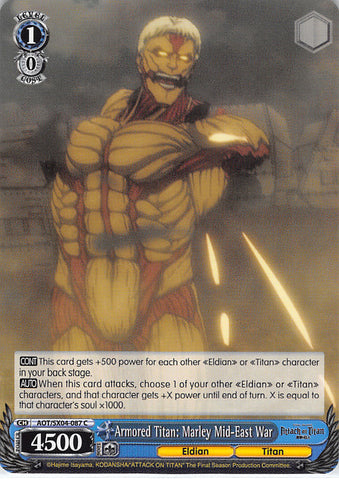 Attack on Titan Trading Card - AOT/SX04-087 C Weiss Schwarz Armored Titan: Marley Mid-East War (Armored Titan) - Cherden's Doujinshi Shop - 1
