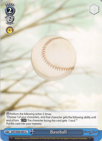 Attack on Titan Trading Card - AOT/SX04-095 U Weiss Schwarz Baseball (Baseball) - Cherden's Doujinshi Shop - 1