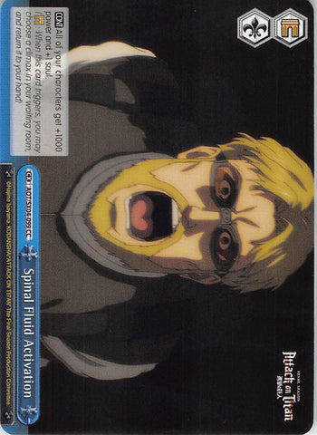Attack on Titan Trading Card - AOT/SX04-099 CC Weiss Schwarz Spinal Fluid Activation (Zeke Jaeger) - Cherden's Doujinshi Shop - 1