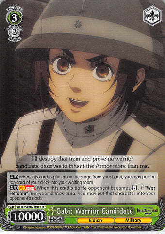 Attack on Titan Trading Card - AOT/SX04-T08 TD Weiss Schwarz Gabi: Warrior Candidate (Gabi Braun) - Cherden's Doujinshi Shop - 1