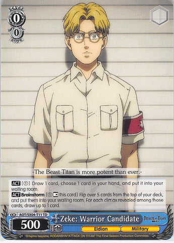 Attack on Titan Trading Card - AOT/SX04-T11 TD Weiss Schwarz Zeke: Warrior Candidate (Zeke Jaeger) - Cherden's Doujinshi Shop - 1