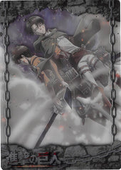 Attack on Titan Trading Card - ATW-I-04 Metallic FOIL Wafer Choco Levi x Eren (Levi Ackerman x Eren Yeager) - Cherden's Doujinshi Shop - 1