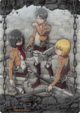 Attack on Titan Trading Card - ATW-I-11 Metallic FOIL Wafer Choco Eren Mikasa and Armin (Eren Yeager x Mikasa Ackerman) - Cherden's Doujinshi Shop - 1