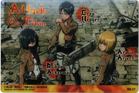 Attack on Titan Trading Card - Wafers: No.17 Normal Wafers Mikasa Eren and Armin (Eren Yeager) - Cherden's Doujinshi Shop - 1